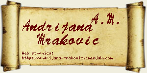 Andrijana Mraković vizit kartica
